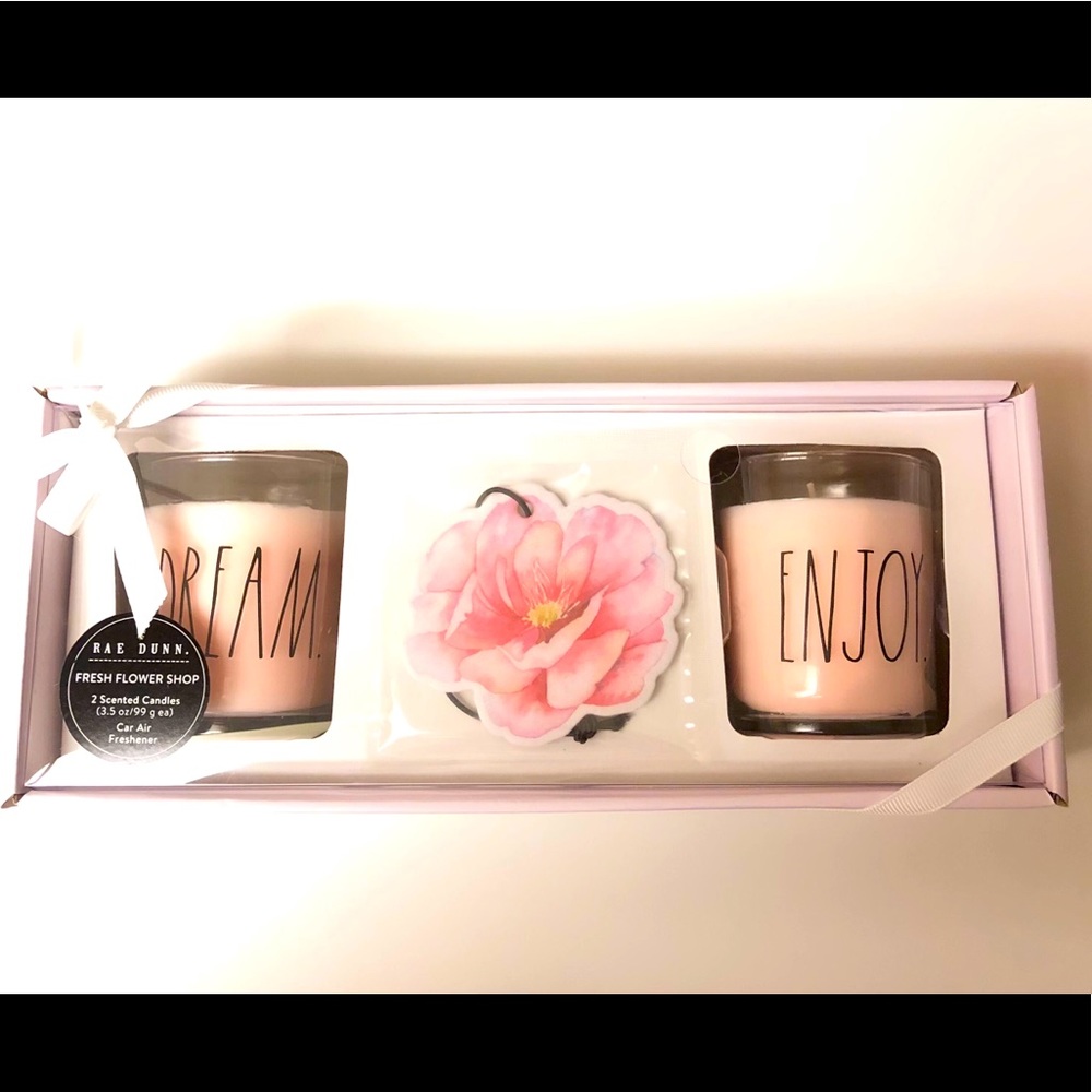 Rae Dunn candle & car air freshener set